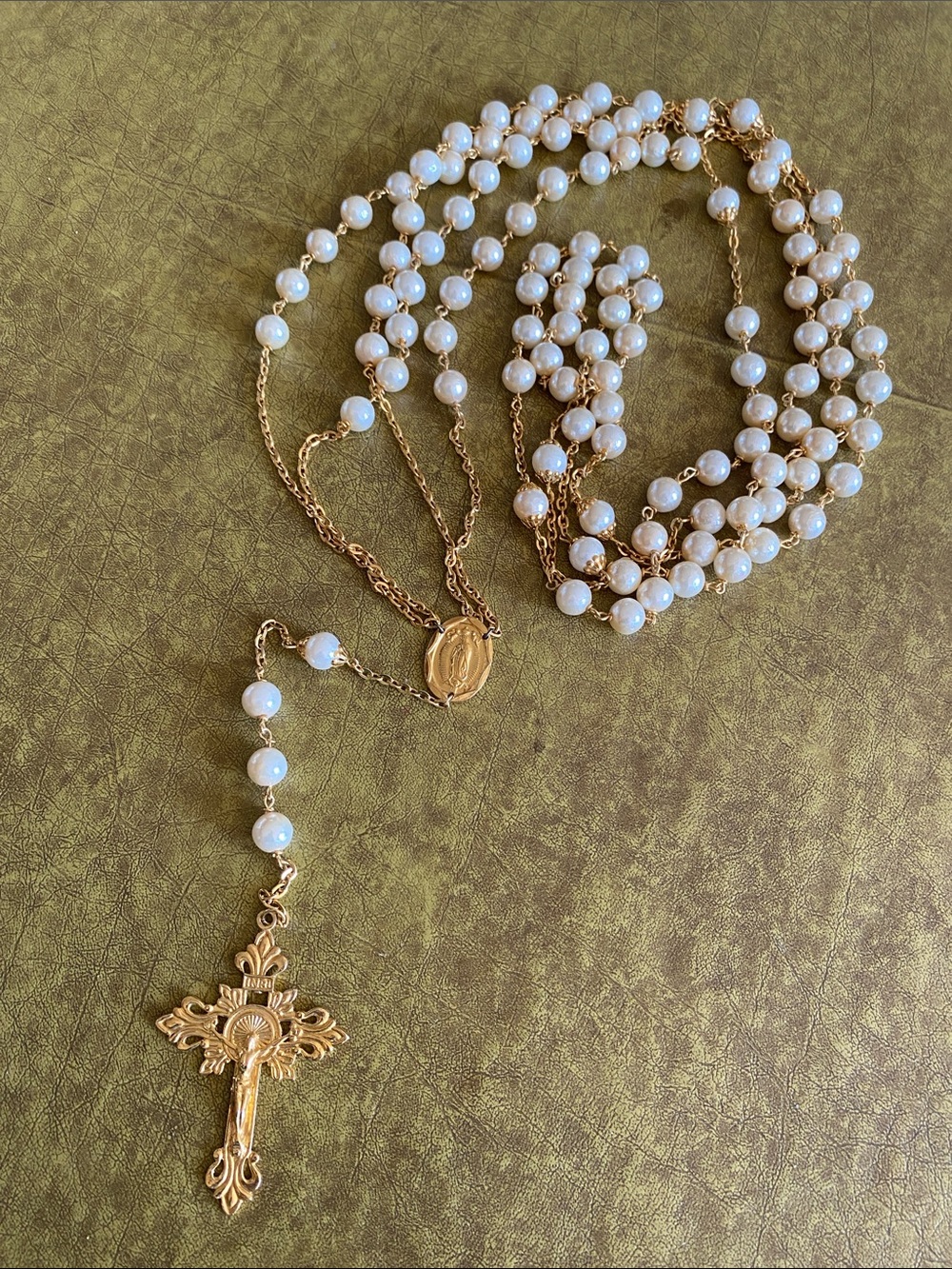 Religious wedding 💒 lassos faux pearl cross Jewelry